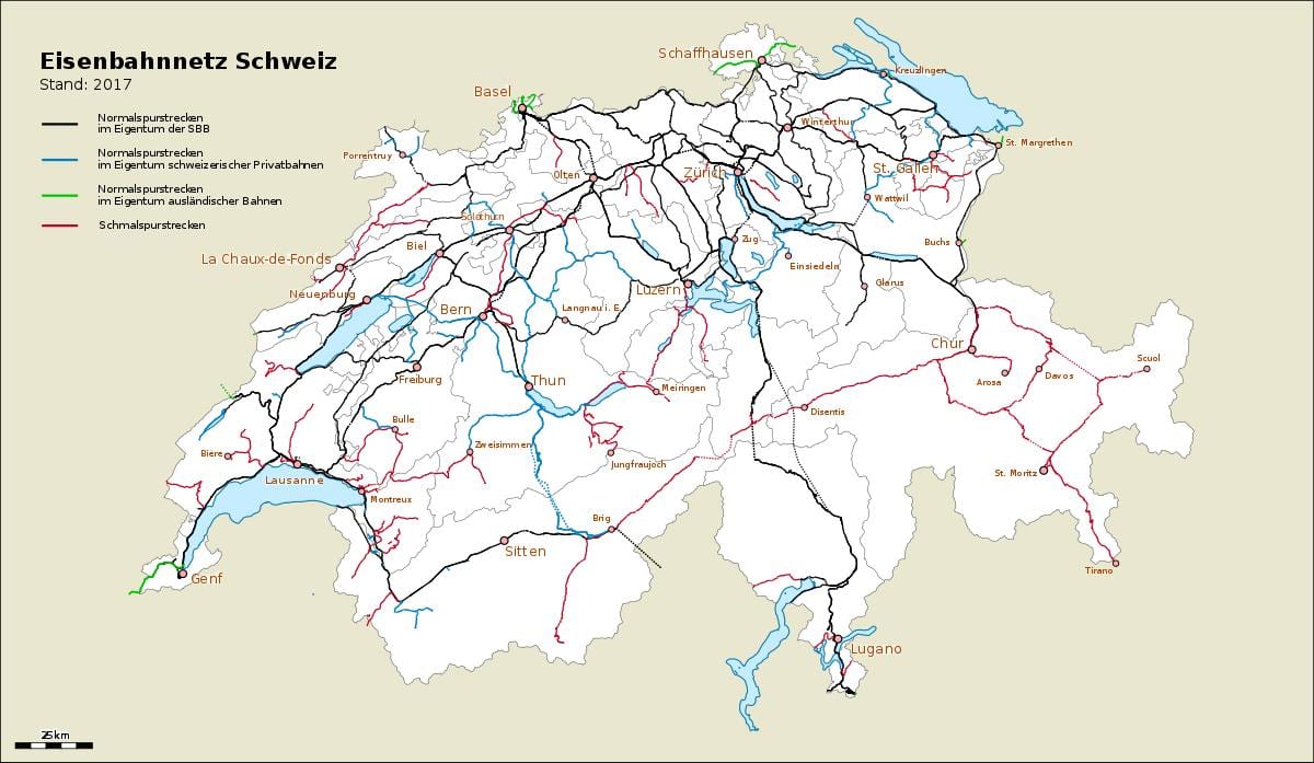 mapa švajčiarska porty