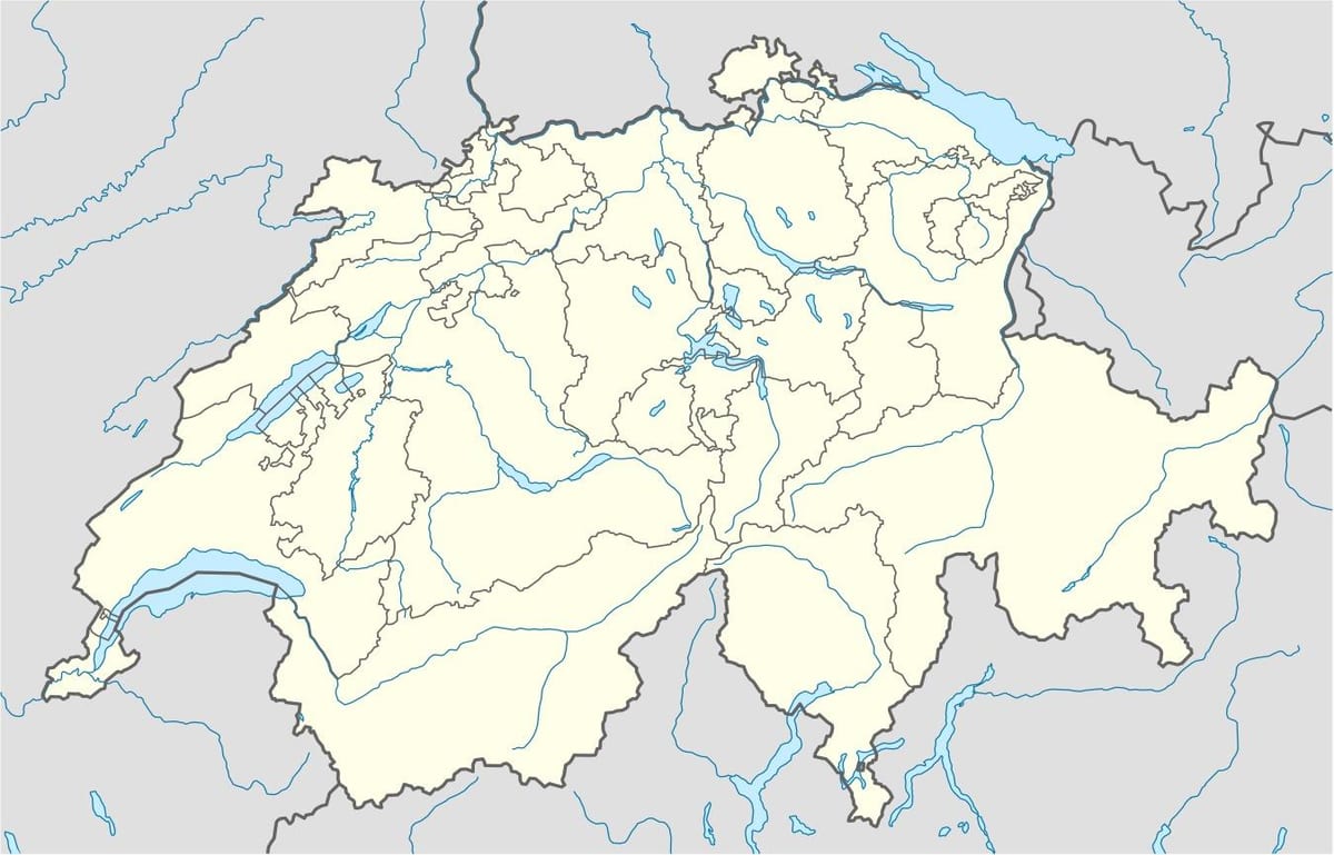mapa švajčiarska vektorová mapa