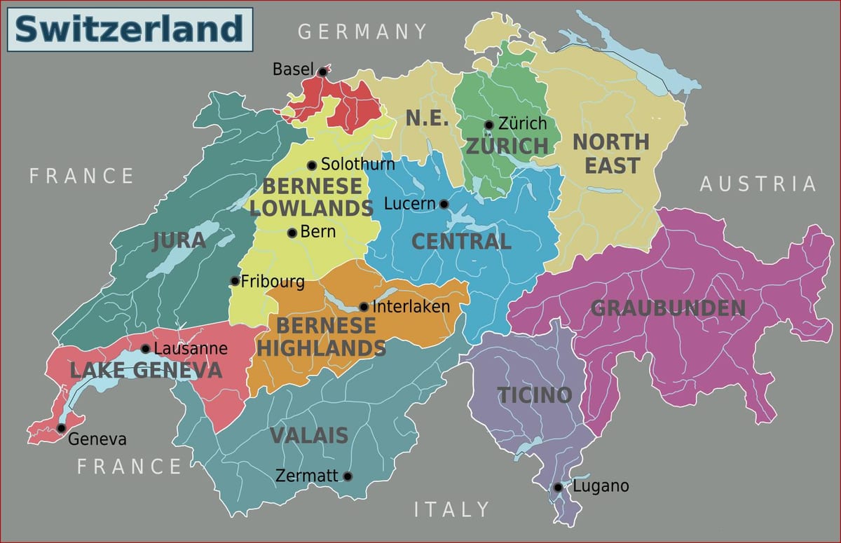 mapa švajčiarsko zóna