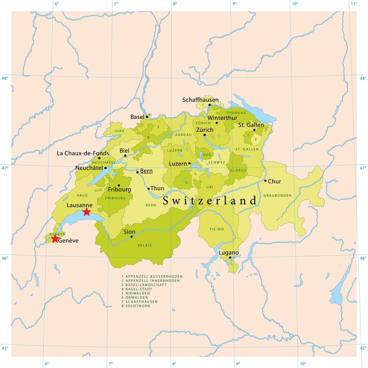 mapa ženevské jazero švajčiarsko