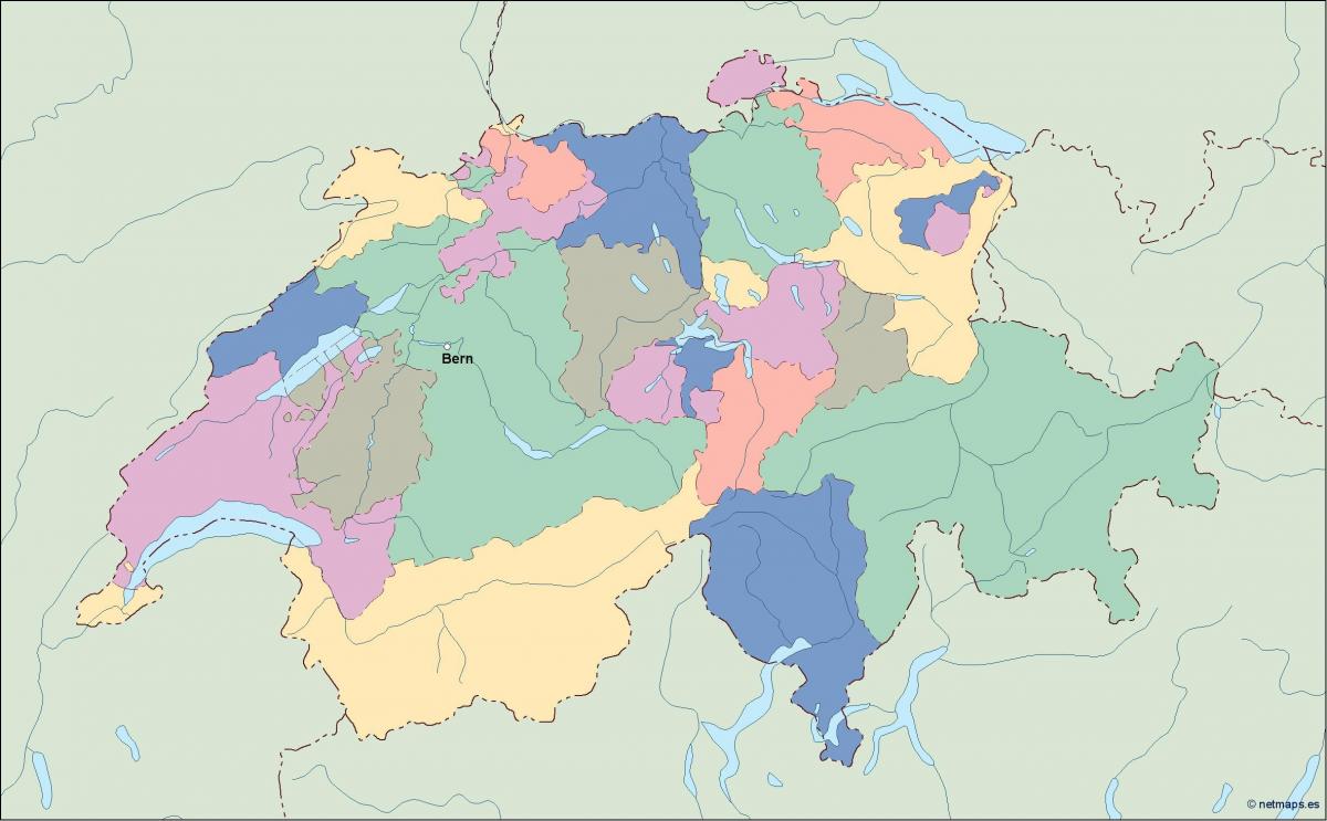 mapa politická mapa švajčiarska