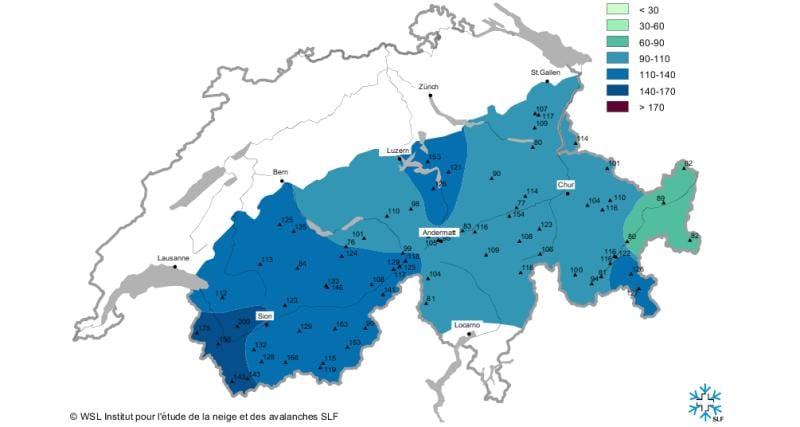 mapa snehovej mapu švajčiarsko