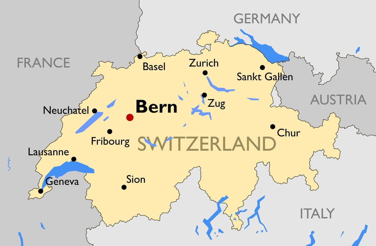 mapa turistických mapu švajčiarska mestá
