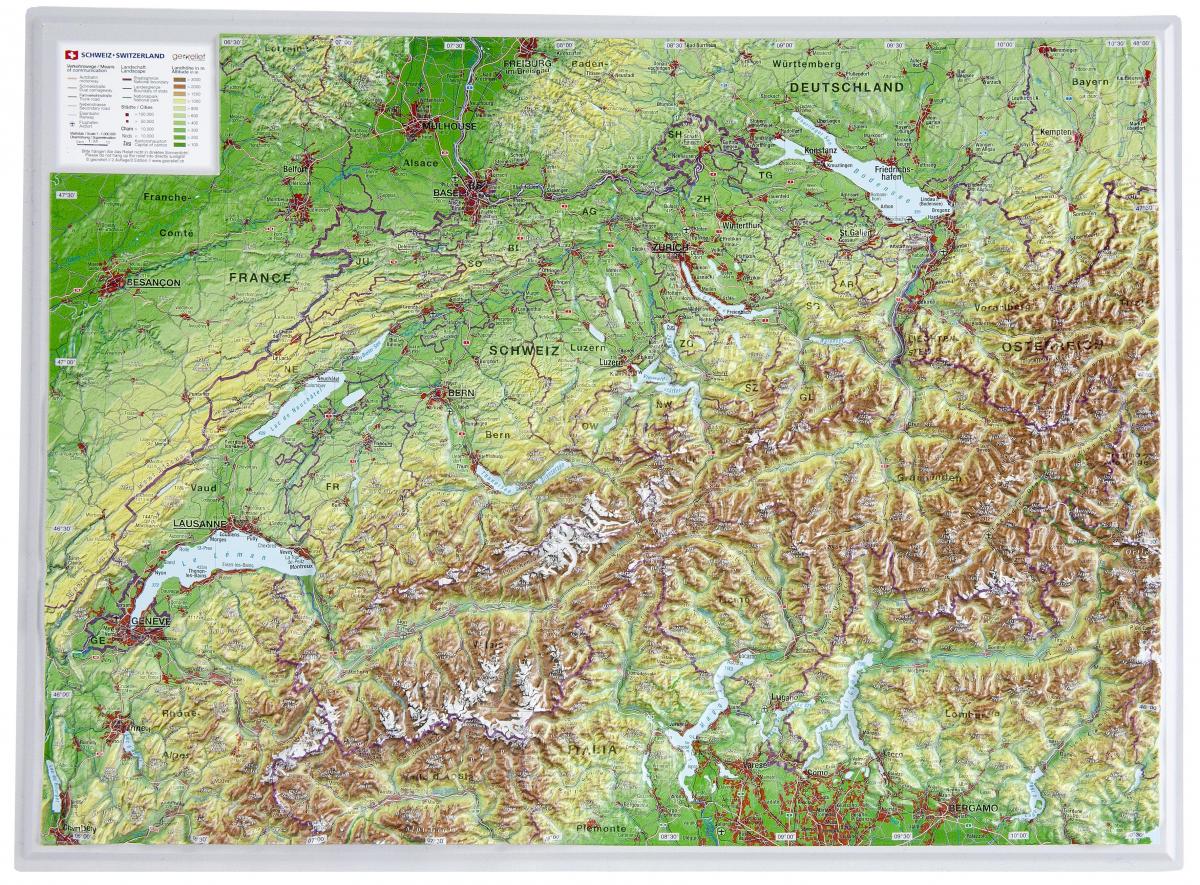 mapa švajčiarska 3d