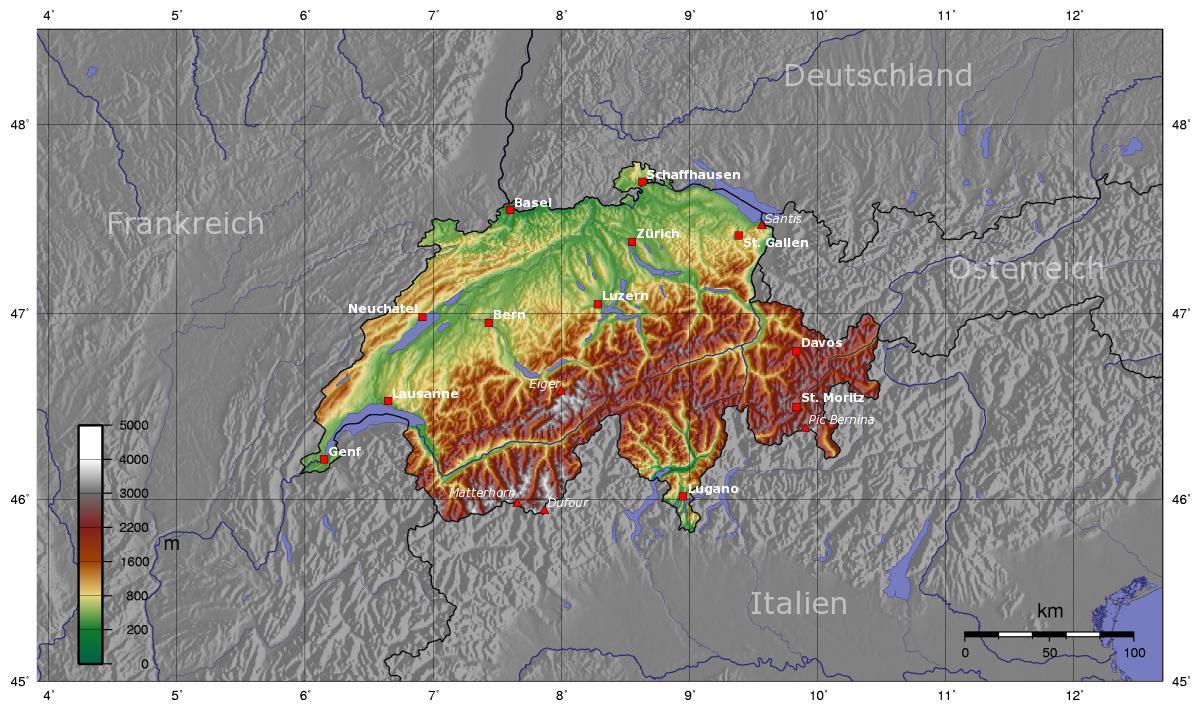 mapa švajčiarska fasáda