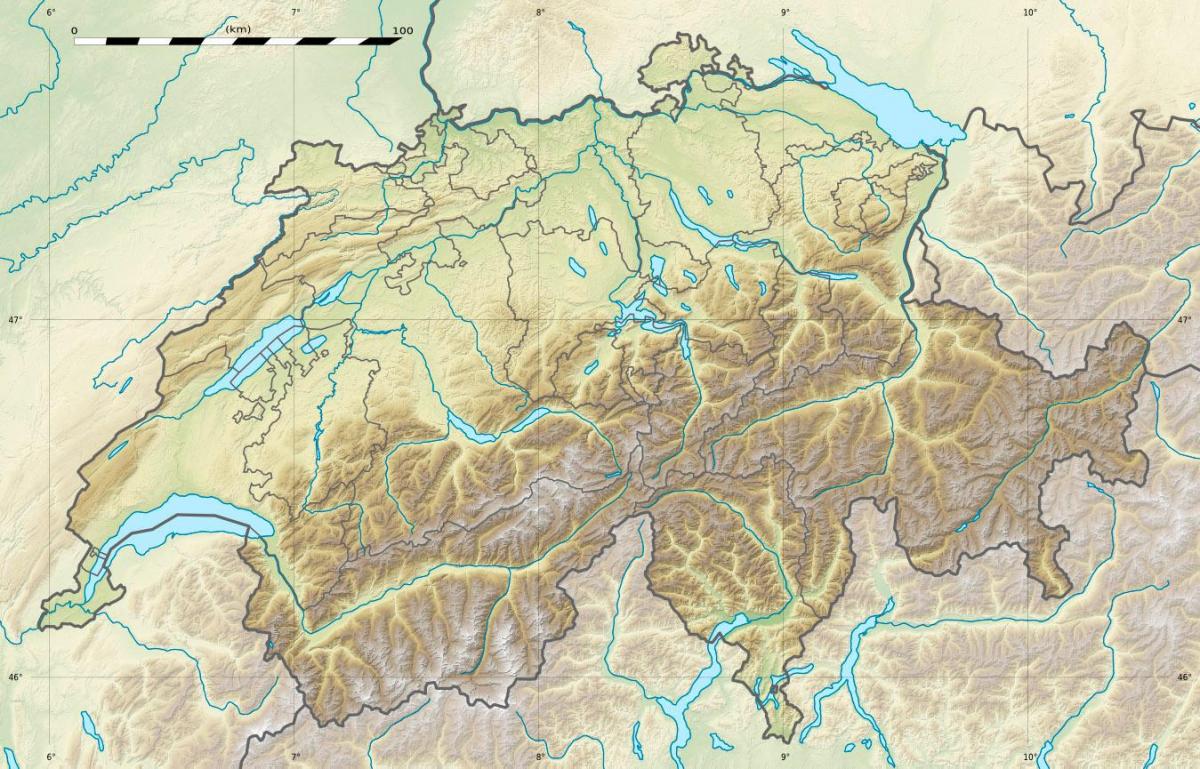 mapa švajčiarska úľavu
