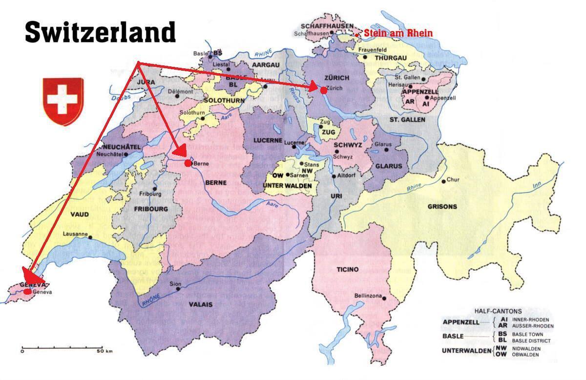 ženeva švajčiarsko mapa európy