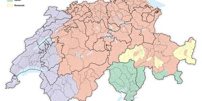 Mapa švajčiarska jazyk