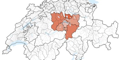 Mapa strednej švajčiarsko 