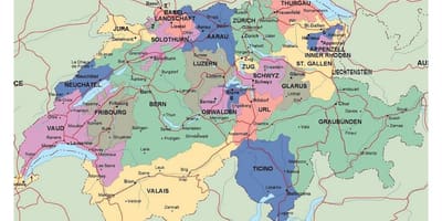 Podrobná mapa švajčiarska