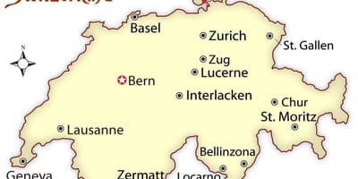 Mapa chur švajčiarsko