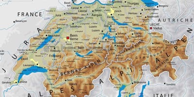 Švajčiarsko geografia mapu