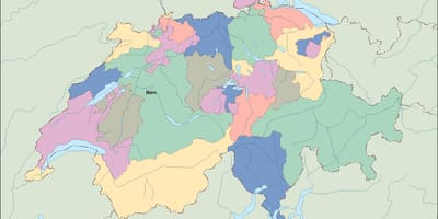 Mapa politická mapa švajčiarska