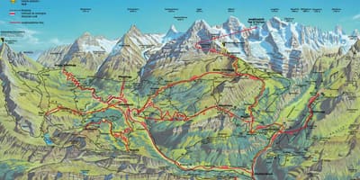 Mapa, turistická mapa švajčiarska