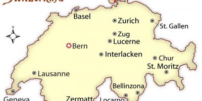 V zürichu, švajčiarsko na mape